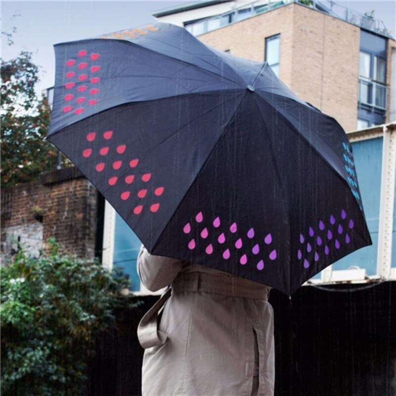 'Magic Raindrops' Color Changing Pocket Compact Umbrella - thebrollystore.com