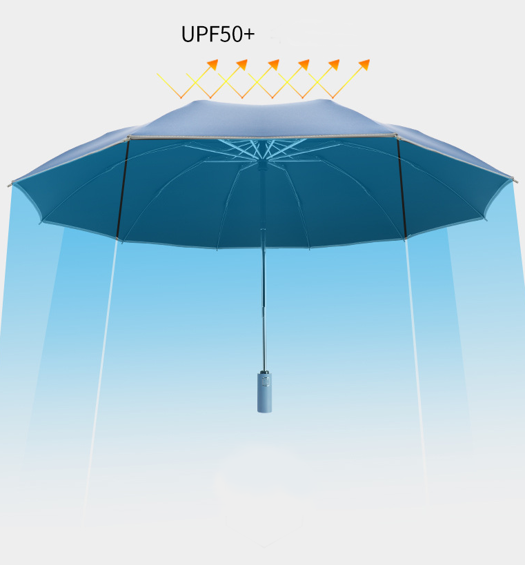 'Flip Compact Tough' 10-bone Automatic Reverse Folding Umbrella