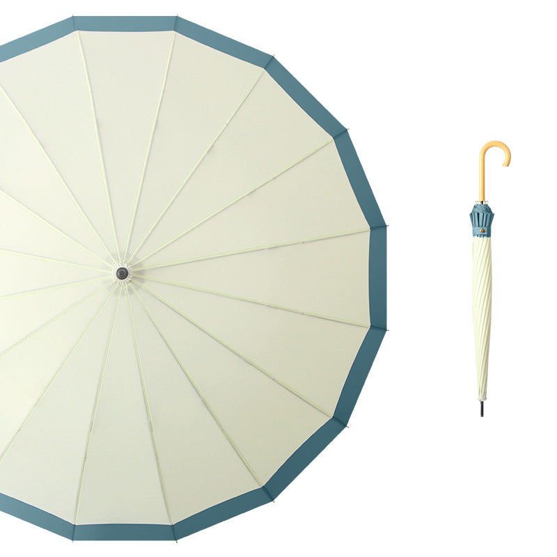 'Harmony' 16 Bone Elegant Umbrella with Wooden Curved Handle