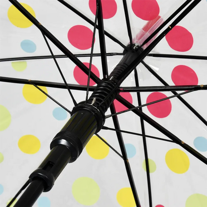 Pink-Polka Transparent Dome Umbrella
