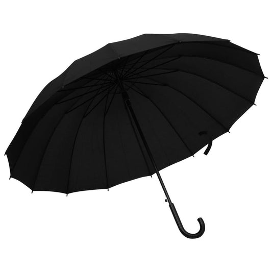 The British Classic Brolly - Black Classic Umbrella with J Handle