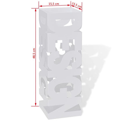 'Design' White Square Umbrella Stand Steel 48.5 cm